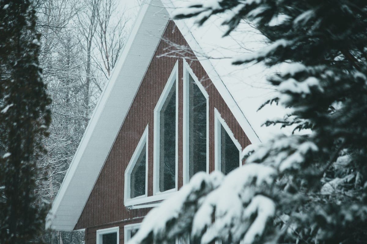 A house in a snow-covered landscape